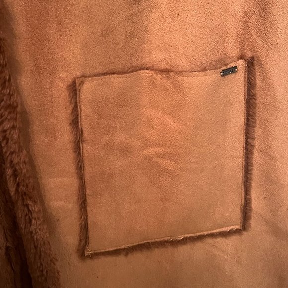 FDJ French Dressing Jeans Knee-Length Faux Suade Vest w/ Faux Fur Lining - Picture 6 of 8